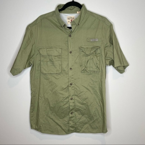 Red Head Brand men’s green button‎ down Sz medium - Picture 1 of 7